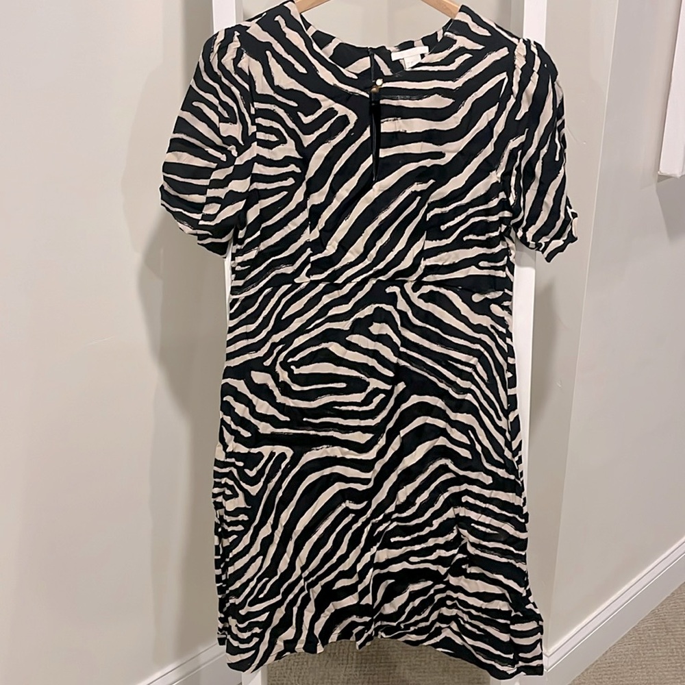Never worn H&M Zebra print midi dress